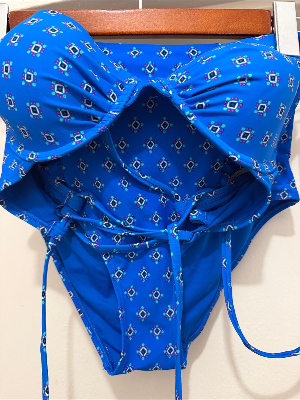 Blue Patterned Girls' Swim Set - Kids Swim